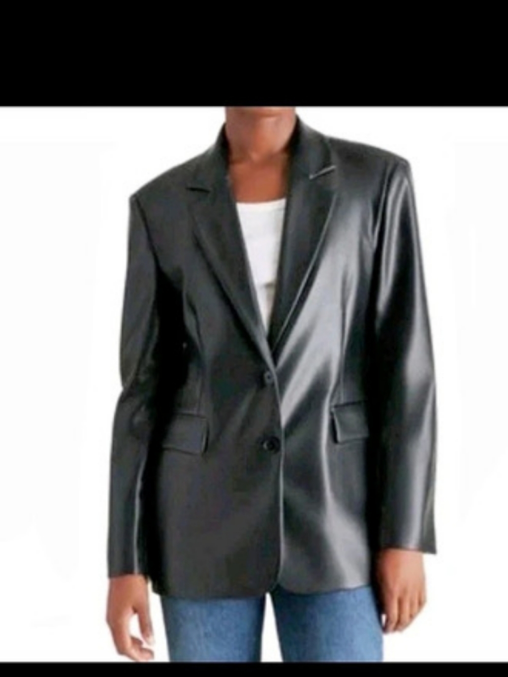 Steve Madden Black Leather Blazer Jacket Size Small Nwt